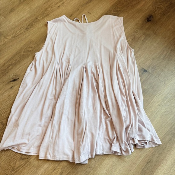 FREE PEOPLE Mauve Pink Pleated Babydoll Sleeveless Tunic Top Womens M - Picture 6 of 6